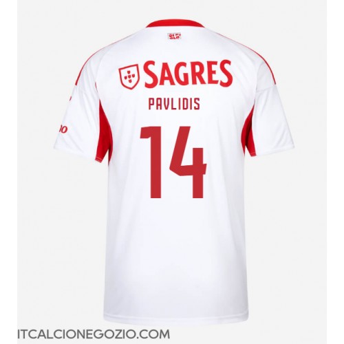 Maglia Calcio Benfica Vangelis Pavlidis #14 Terza Divisa 2025-26 Manica Corta